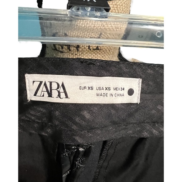 ZARA Faux Leather Crocodile Print Black Slim Straight Leg Pant w/Pockets - Picture 11 of 11